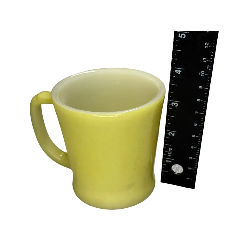 Anchor Hocking Fire-King Yellow D-Handle Mug Vintage Milk Glass USA - Picture 5 of 9
